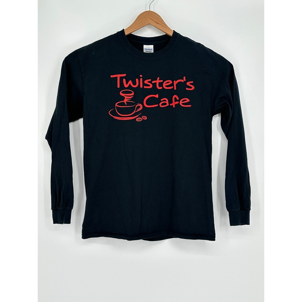 Gildan Ultra Cotton Long Sleeve Heavyweight Tee Twister's Cafe Sz M B6